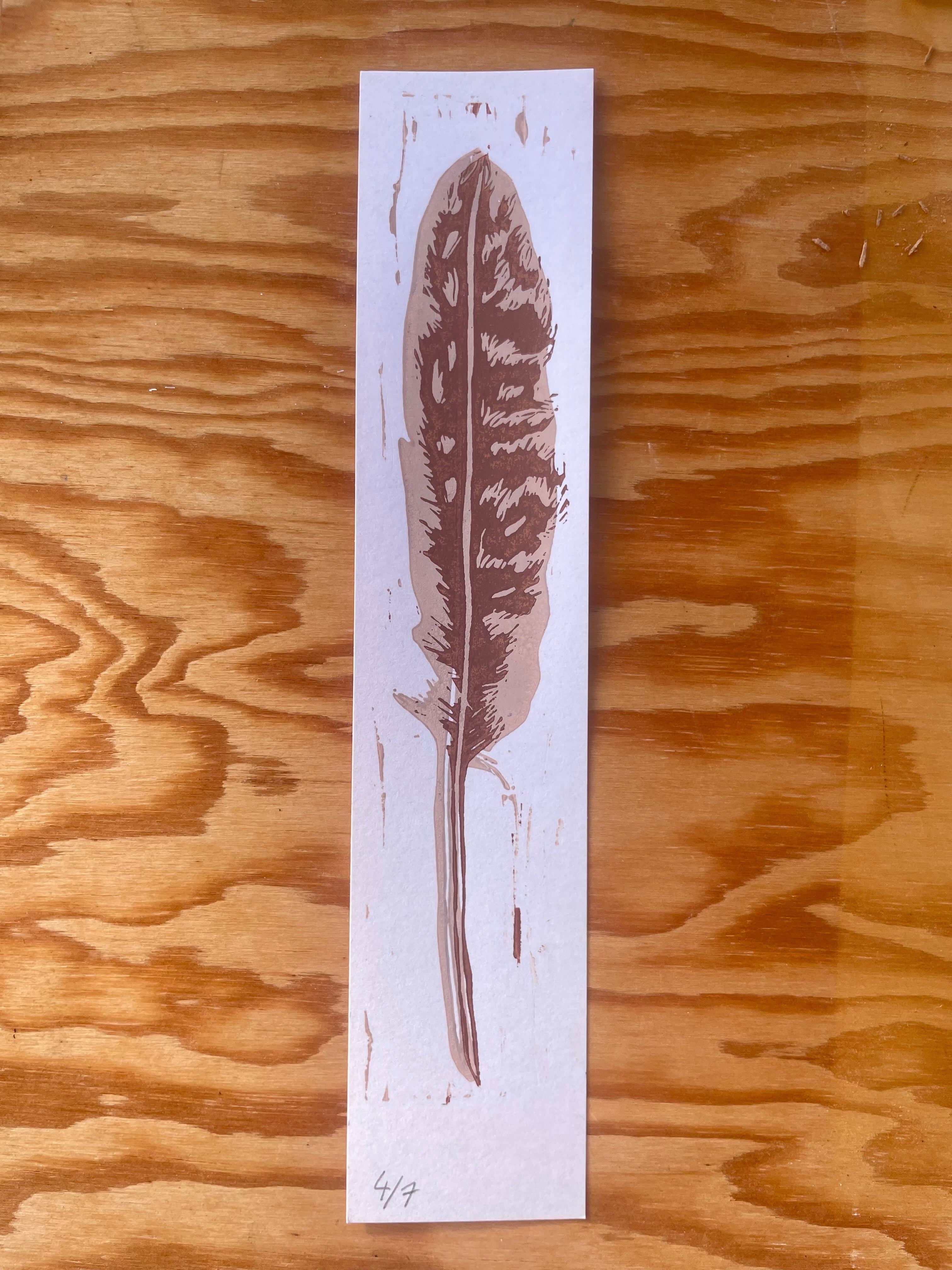 Falcon Feather Linocut