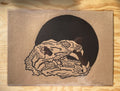 Bear Skull Linocut Print