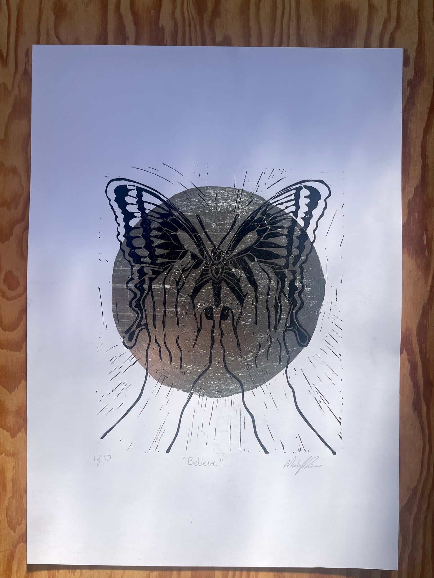 Believe Linocut Print