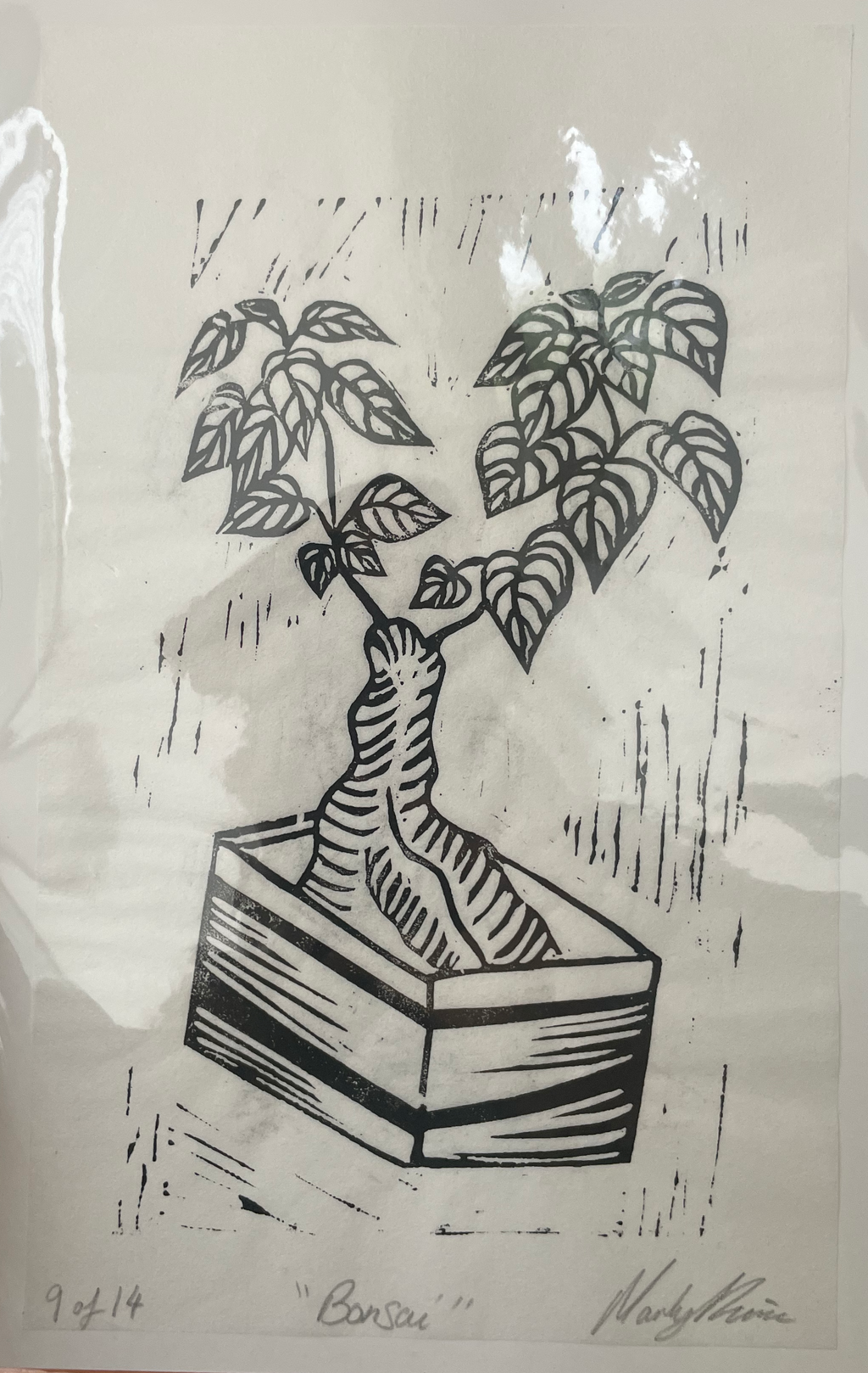 Bonsai Linocut Print