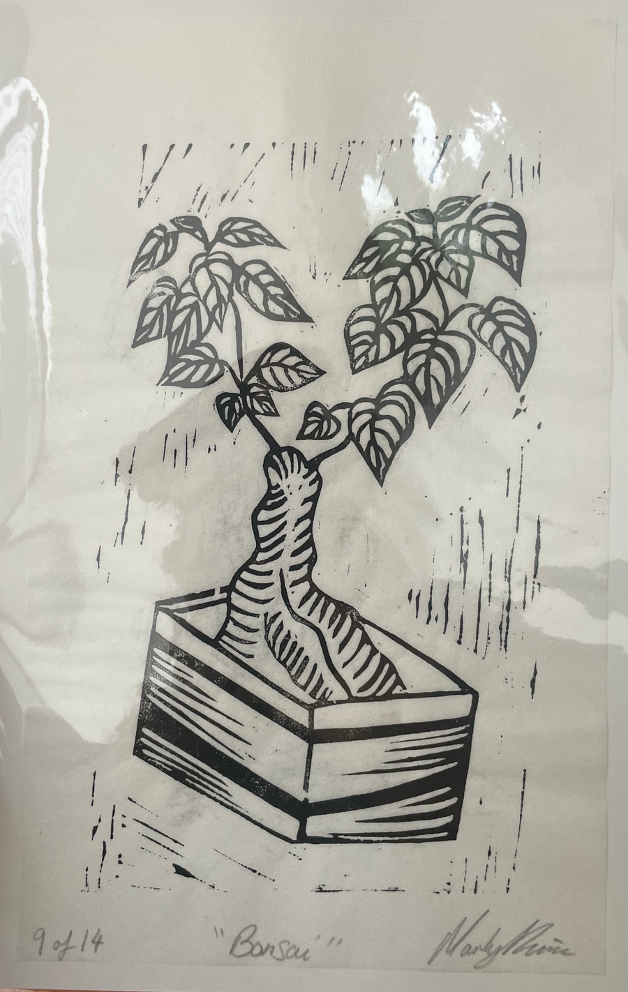 Bonsai Linocut Print