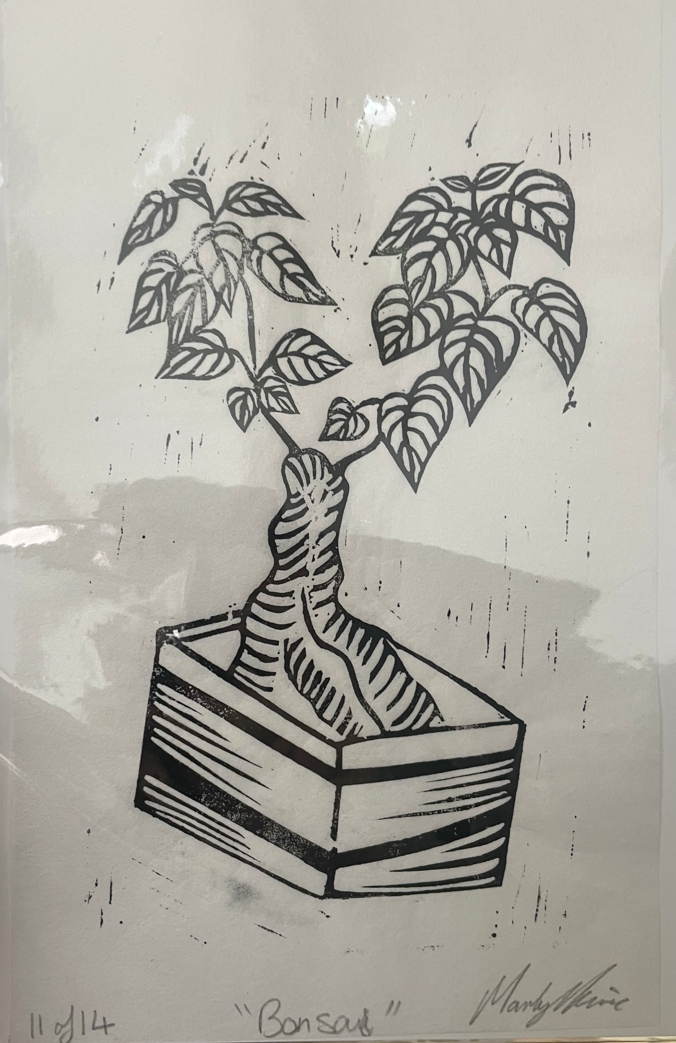 Bonsai Linocut Print