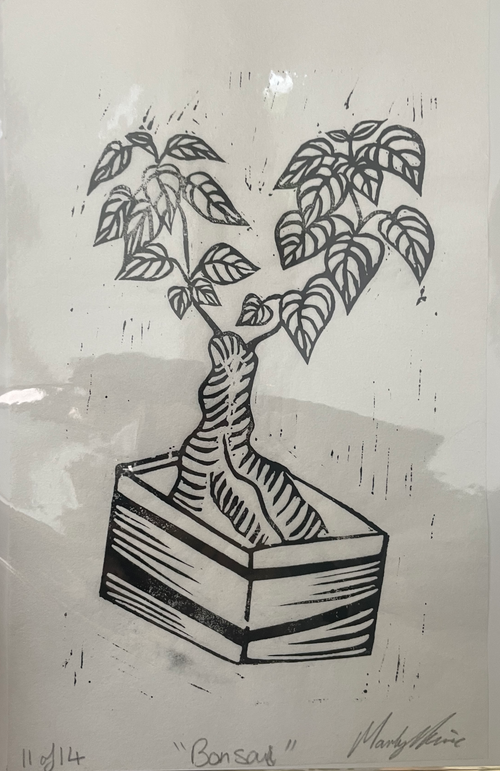 Bonsai Linocut Print