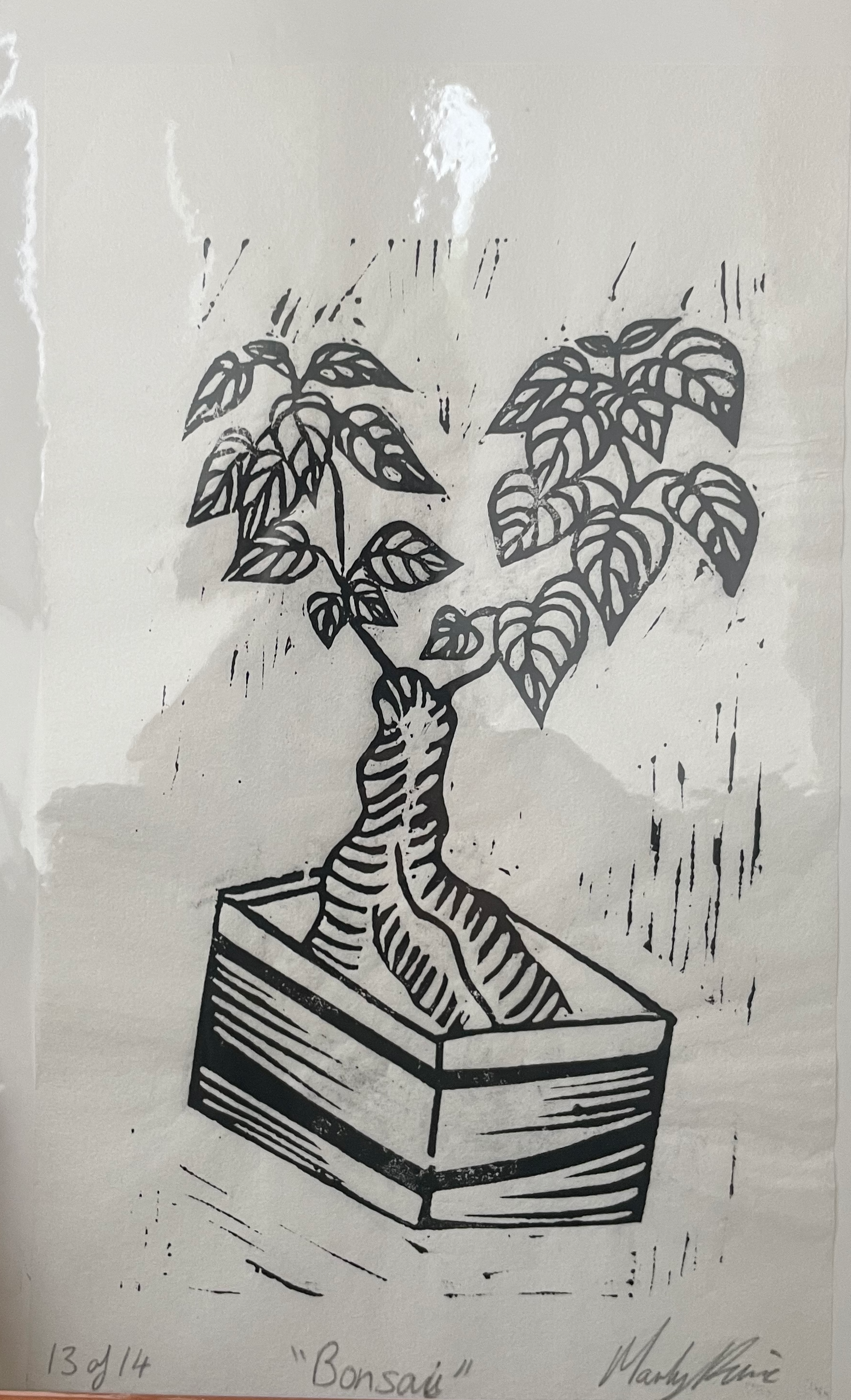 Bonsai Linocut Print