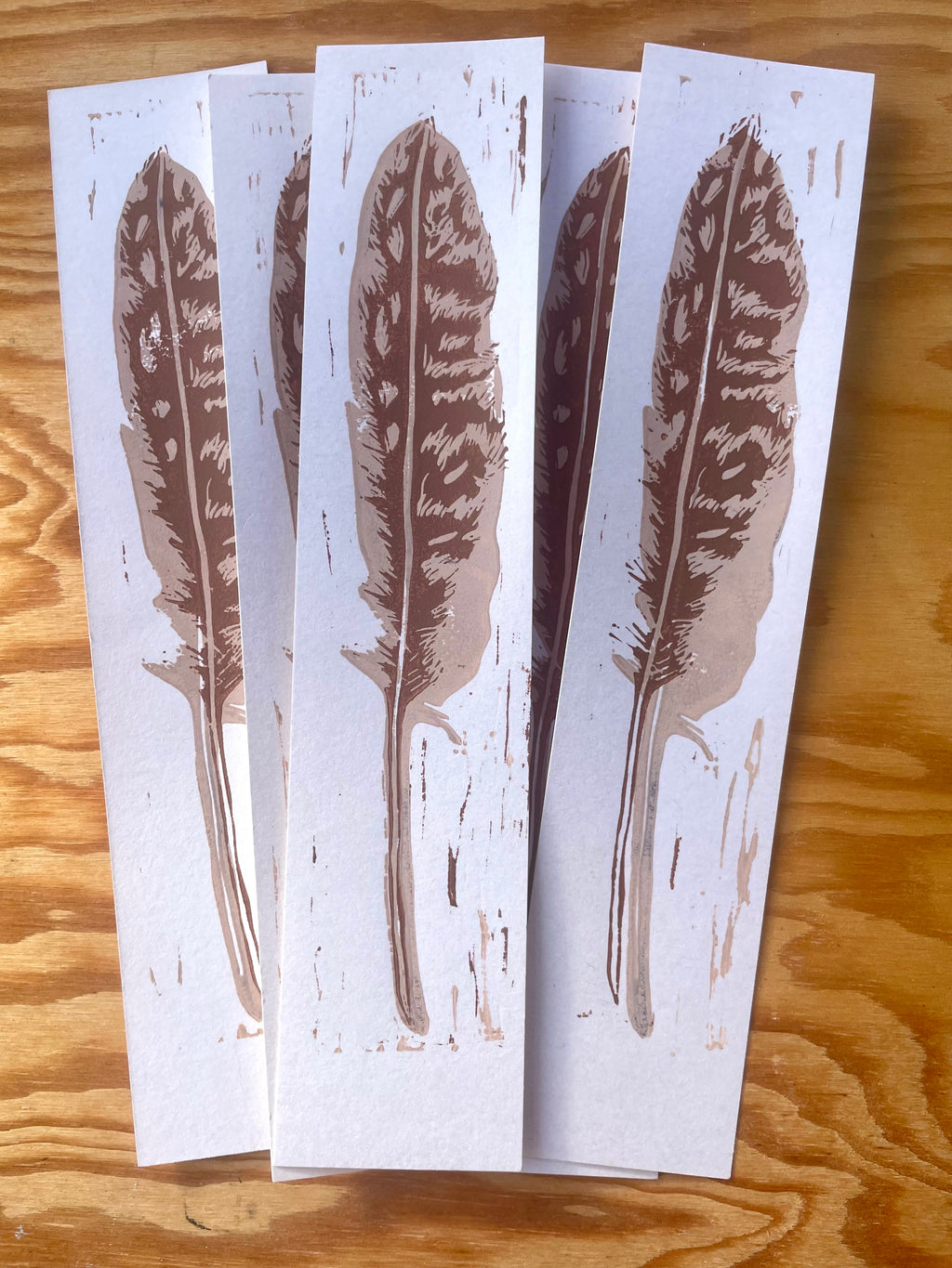 Falcon Feather Linocut