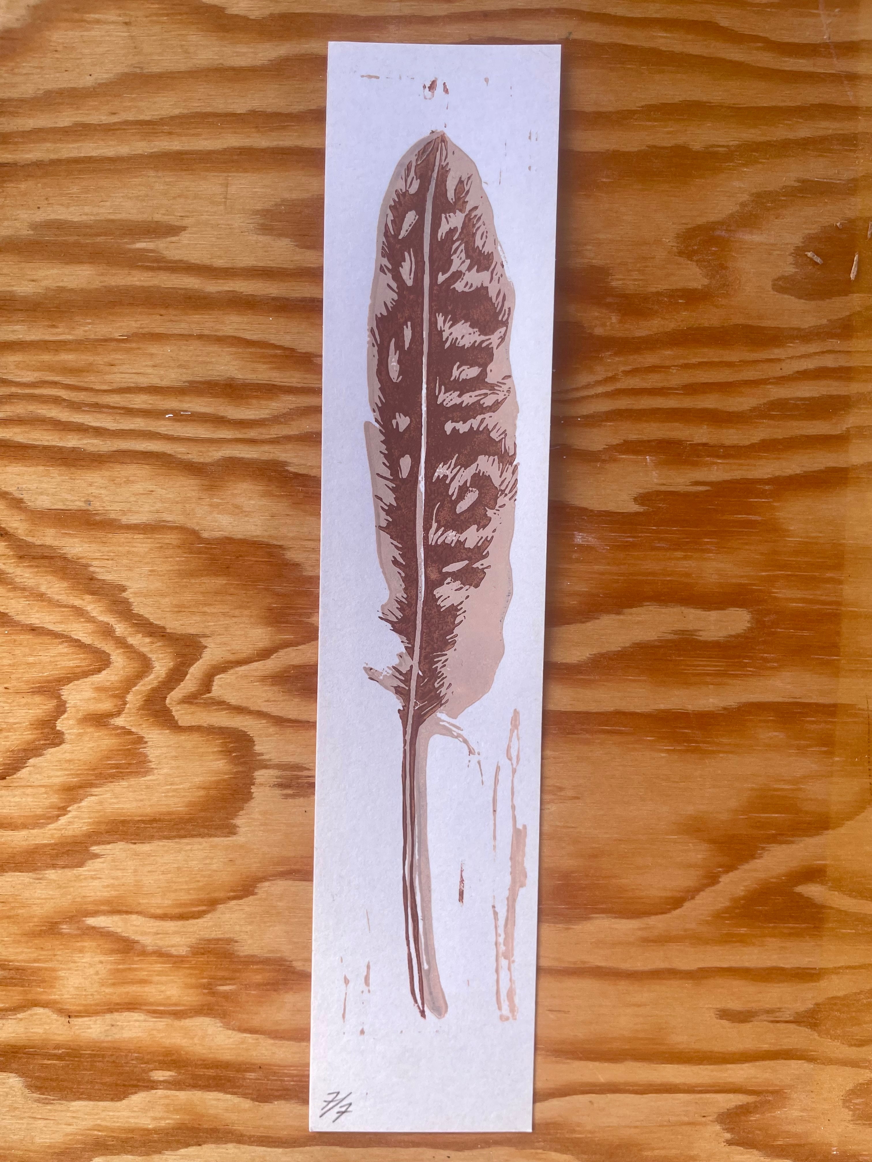 Falcon Feather Linocut