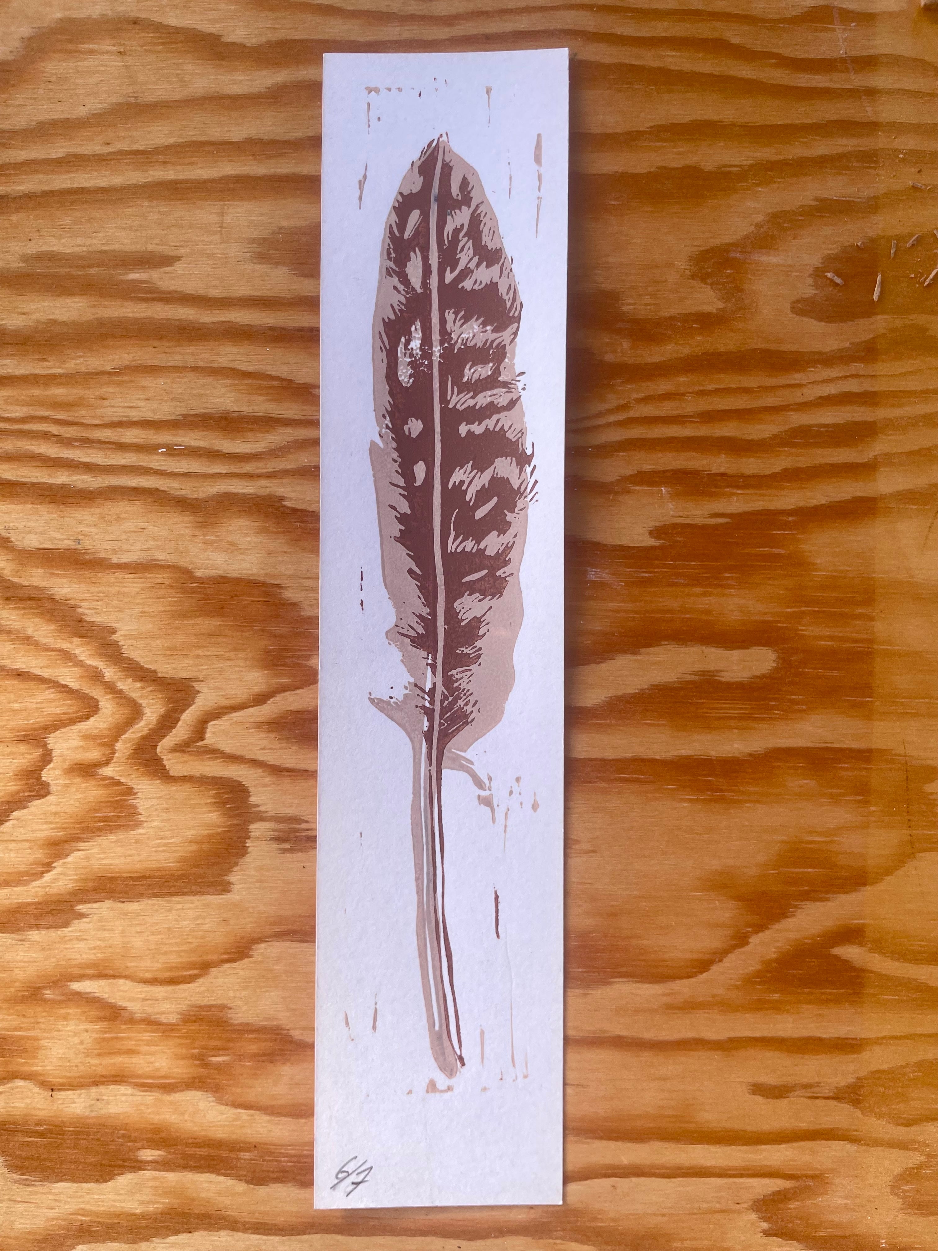 Falcon Feather Linocut