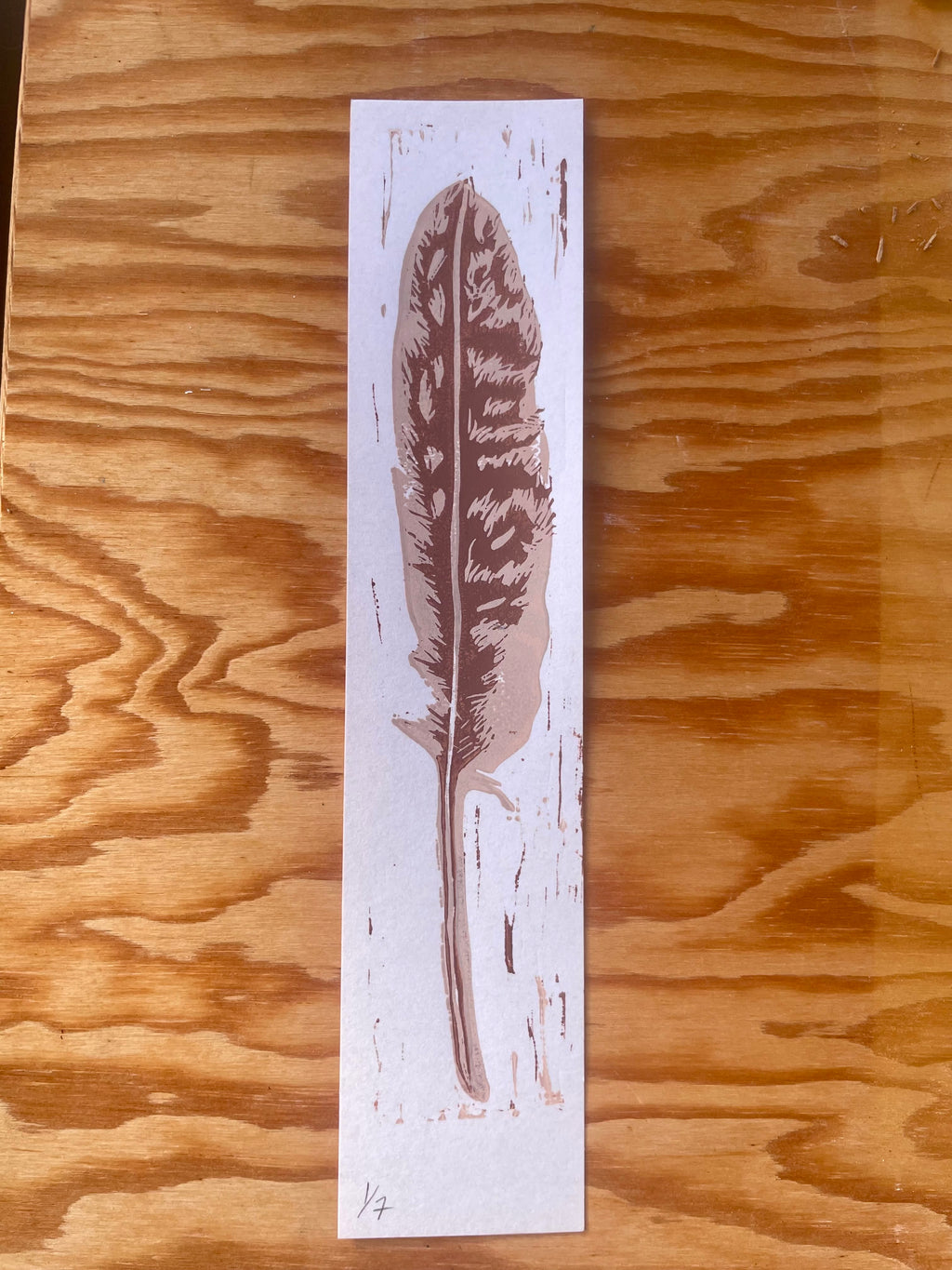 Falcon Feather Linocut
