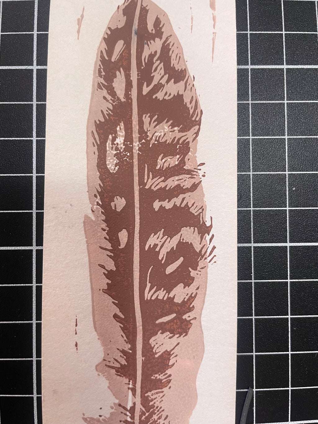 Falcon Feather Linocut