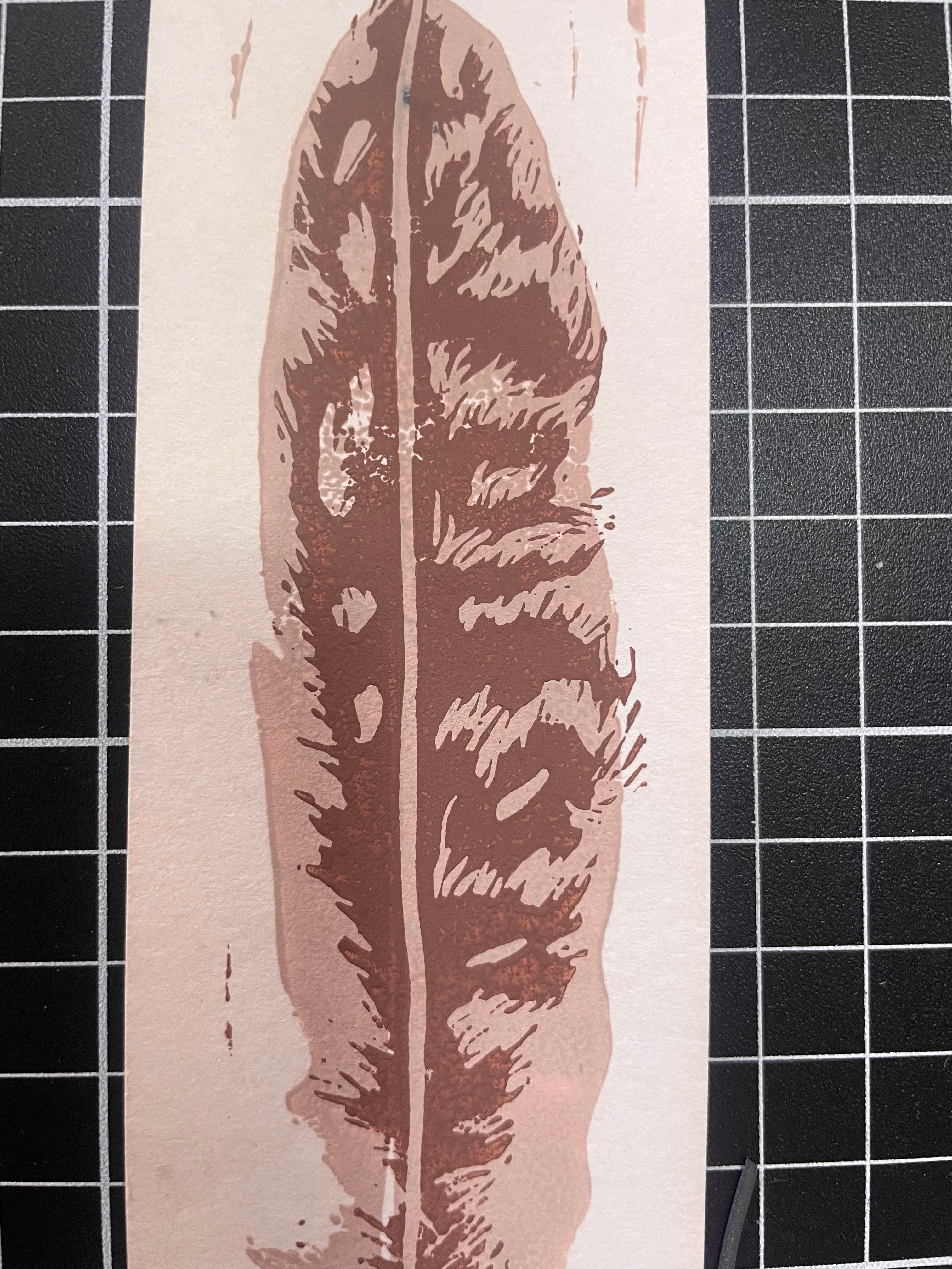 Falcon Feather Linocut