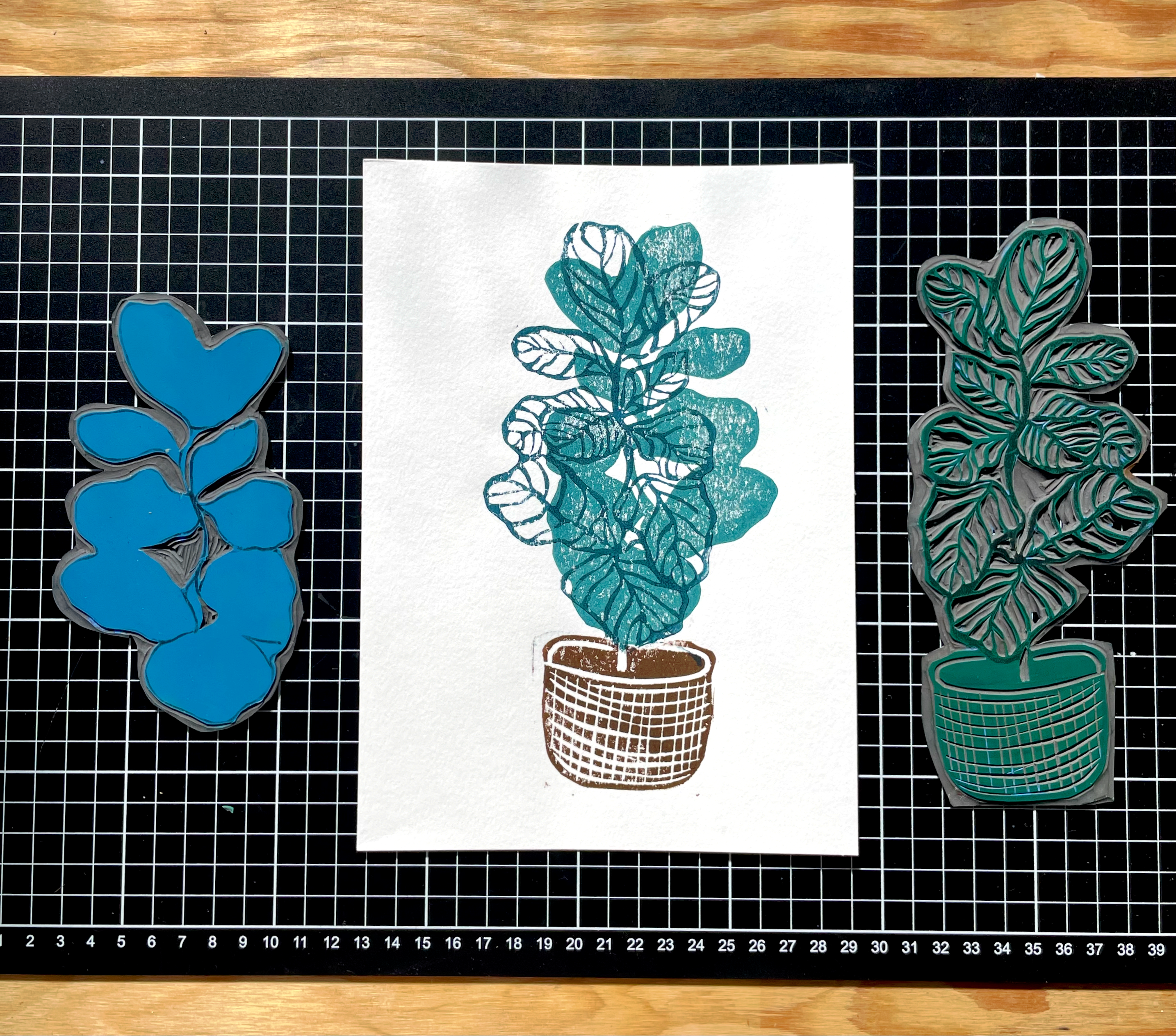Fig Tree Linocut Print