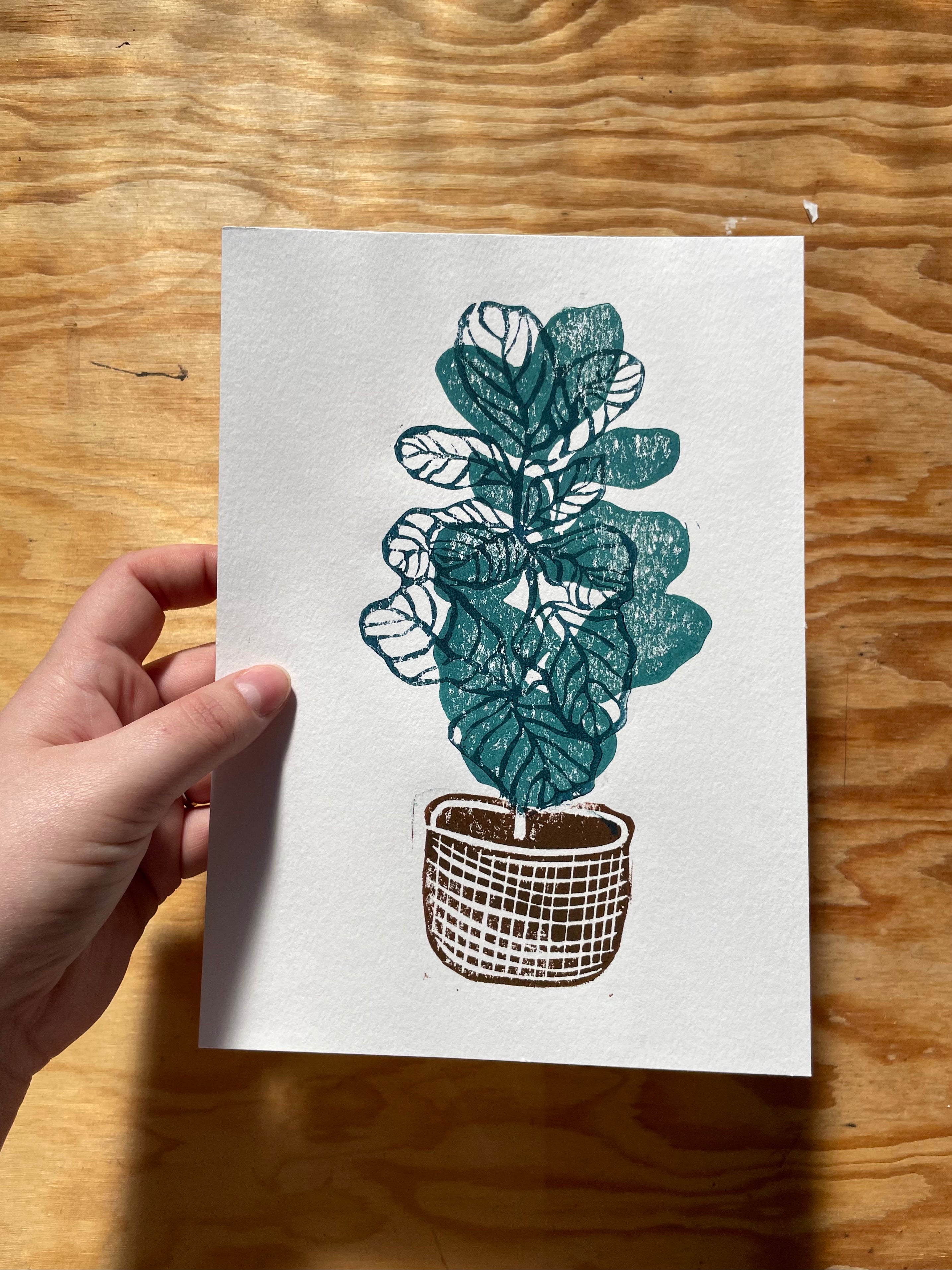Fig Tree Linocut Print