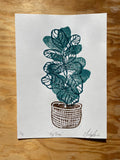 Fig Tree Linocut Print