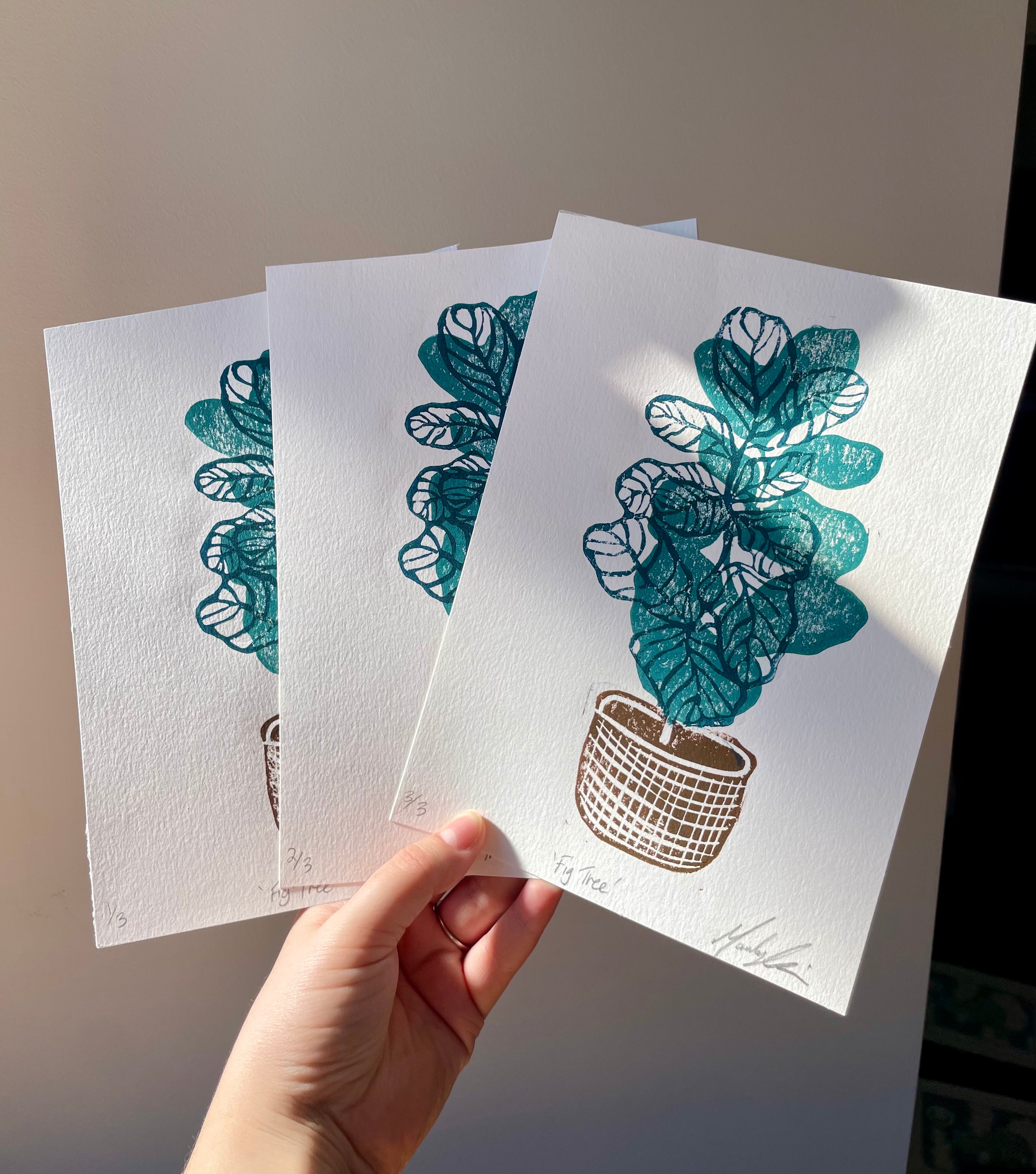 Fig Tree Linocut Print