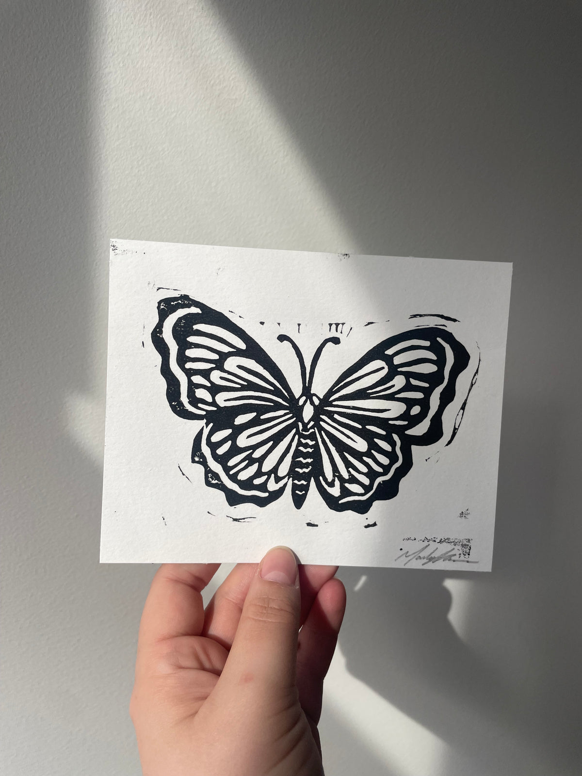 Original Butterfly Linocut Print- Unlimited Edition